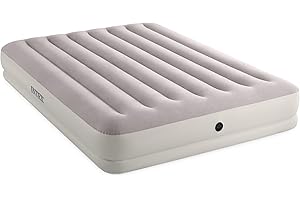 Intex 64177E Dura-Beam Standard Prestige Mid-Rise Air Mattress: Fiber-Tech – Twin Size – Quickfill USB Air Pump
