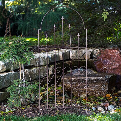 Gated Hodgson Garden Metal Arbor with Matching Trellis - Thumbnail 5