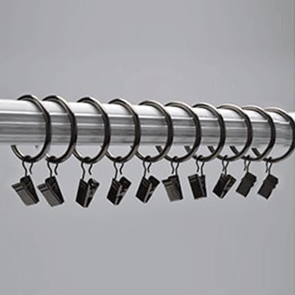 20 X Curtains Rings With Clips Stainless Steel Window Curtain Clip