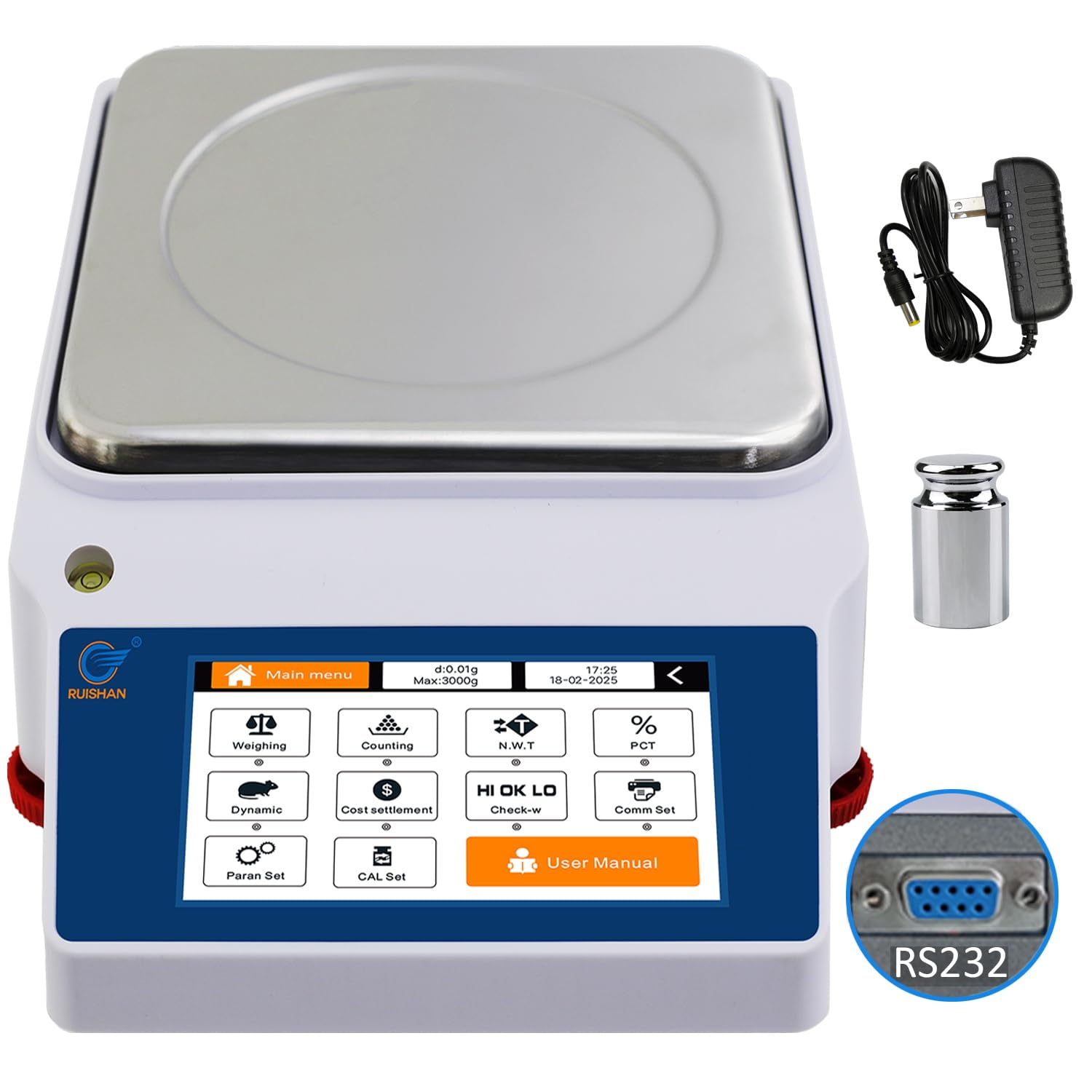 RUISHAN 3kg x 0.01g Smart Laboratory Analytical