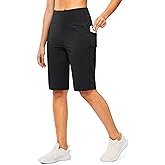 G Gradual Bermuda Shorts for Women with Pockets 12" Knee Length Women's High Waisted Stretch Long Shorts Walking Casual