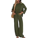 Yanekop Womens Matching Lounge Sets 2 Piece Outfits Sweater Set Lightweight Knit Loungewear Set Casual Loose Fit Outfit