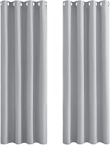 PONY DANCE Blackout Door Curtains 2 Panels Silver Grey 46x84 In Thermal view 9