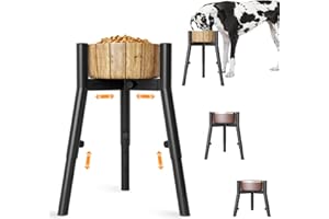 SHAINFUN Raised Dog Bowl Stand for Medium & Large & Extra Large Dogs,Metal Tall Dog Food Stand,Adjustable Wide 7-10.7" Heights 9.8-13.4",Strong Round Tubes Elevated Dog Bowl Stand (Bowl Not Included)