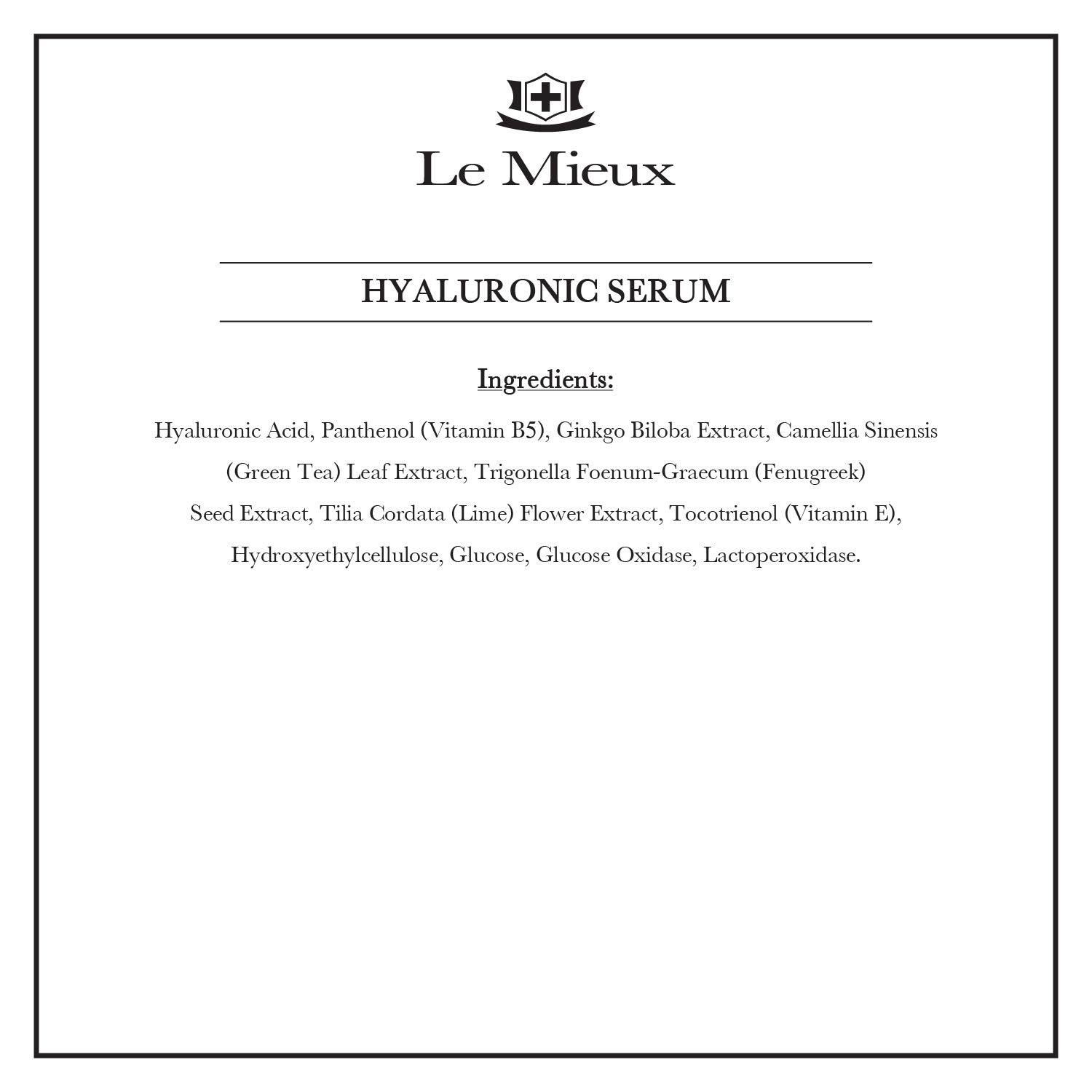 Amazon Com Le Mieux Hyaluronic Serum Concentrated Hyaluronic Acid Facial Hydration Complex Anti Aging Moisture With No Parabens Or Sulfates 1 Oz 30 Ml Beauty