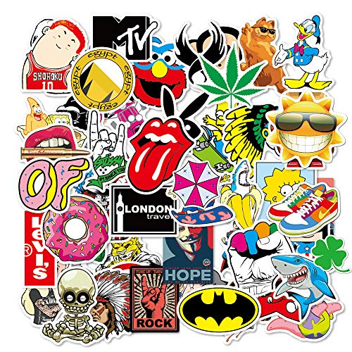 Sticker 200 Pcs Vinyl Waterproof Stickers Laptop Luggage Stickers Skateboard Guitar Travel Case Graffiti Sticker Door Car Motorcycle Bicycle Stickers Teens Girls Boys (200 pcs)