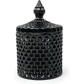 YILUSHENGHUA Colorful Glass Jar With Lid,Candy Cookie Jars,Jewelry Box,Buffet Biscuit Containers Food Storage,Decorative Jar,Gothic Decor(Black)