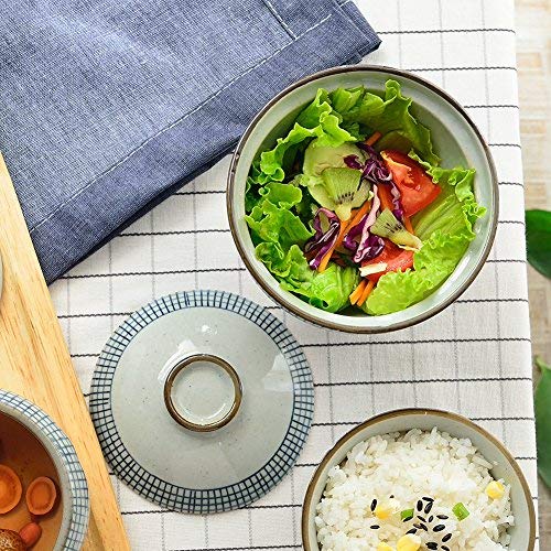 image for SANFEN Japanese Ceramic Bowls with Lids, 4.5