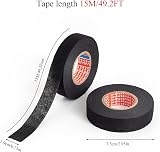 testyu Wiring Harness Tape 4 Rolls 1.9 cm x 15 m Black Polyester Self-Adhesive view 2