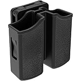 Universal Double Magazine Holder - Lightweight and Durable Double Magazine Pouch for 9mm/.40/.357/.380 Calibers, Adjustable Mag Pouch for Glock, Taurus, Beretta, Sig, H&k, Cz, S&w, Colt (Belt Clip)