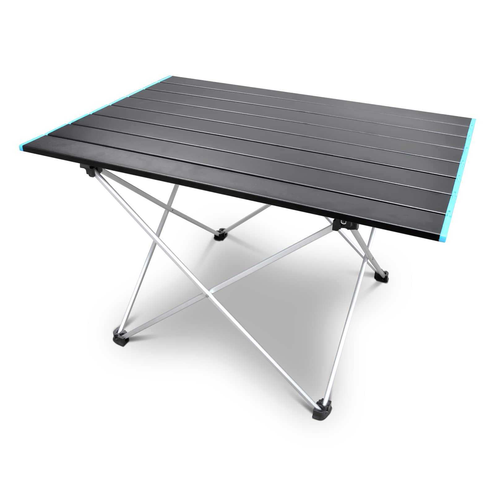AUXTINGS Portable Camping Table,Folding Side Table Aluminum Top for Outdoor Cooking,Hiking,Travel,Picnic,Surface 27x18 inch