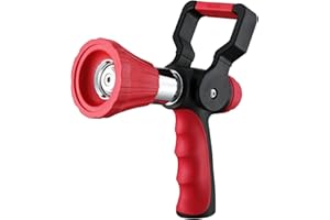FANHAO High Pressure Fireman's Spray Nozzle, Heavy Duty Metal Garden Hose Nozzle with Lever Handle and Slip Ergonomic Grip, A