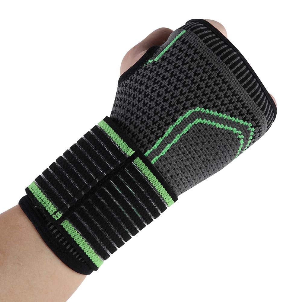 Zerone Adjustable Wrist Brace, Unisex Sport Wristband Bracer Knitting Pressurized Wrist and Palm Brace Guard Bandage with Pressure Belt,Relieve Carpal Tunnel and Wrist Pain(M)
