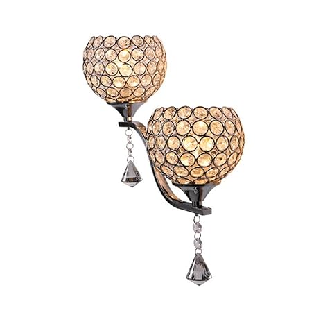 E27 European Style 2 Heads Crystal Wall Lamp Modern Simple Motel