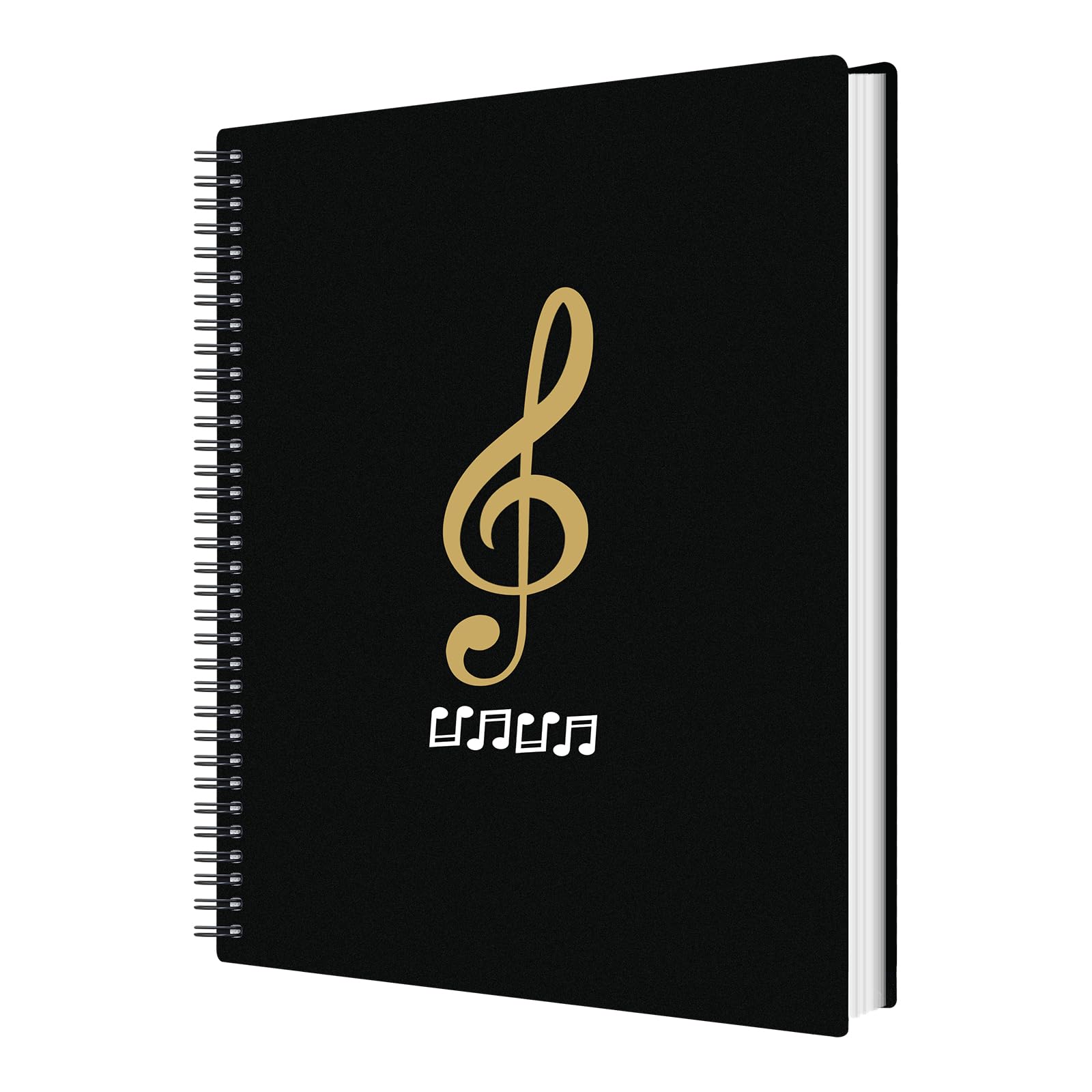 Irich A4 Music Folder,Pocket Display Book Waterproof Plastic 50 Pockets/100 Pages Presentation Folder A4 Tabs Music Sheet Chorus Folder for Musical Score,Paper,Paintings,Photos (31.5 x 24.6 cm,Black)