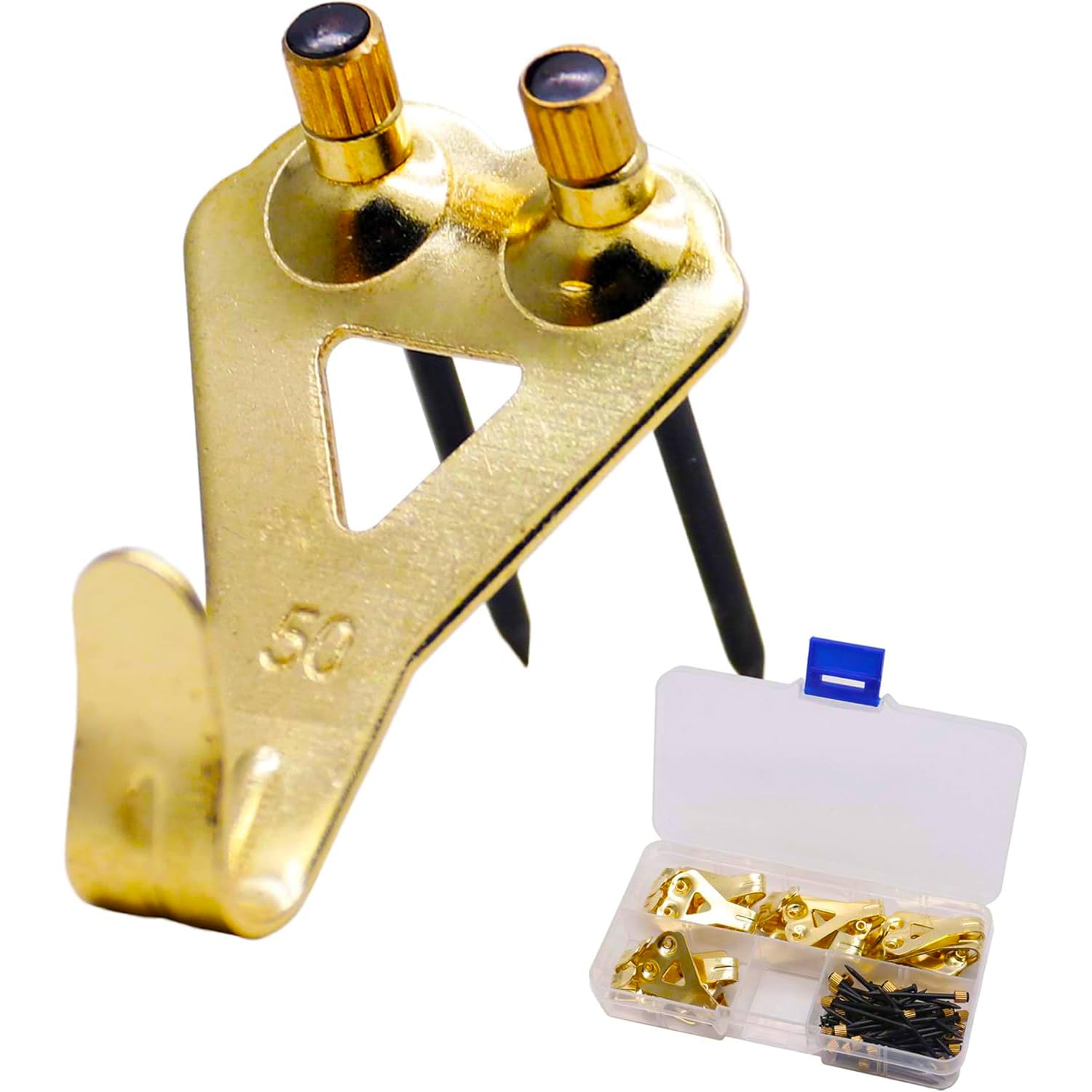 Picture Hooks ,20 Pack 50 lbs Picture Frame Hangers Hooks with Nails, Heavy Duty Plaster Wall Pro Photo/Heavy Mirror Hanging Kit (20 Pack)