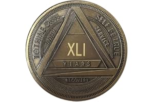 MYRECOVERYSTORE AA Coin with Roman Numeral Alcoholics Anonymous (1-60 Years) Year 41