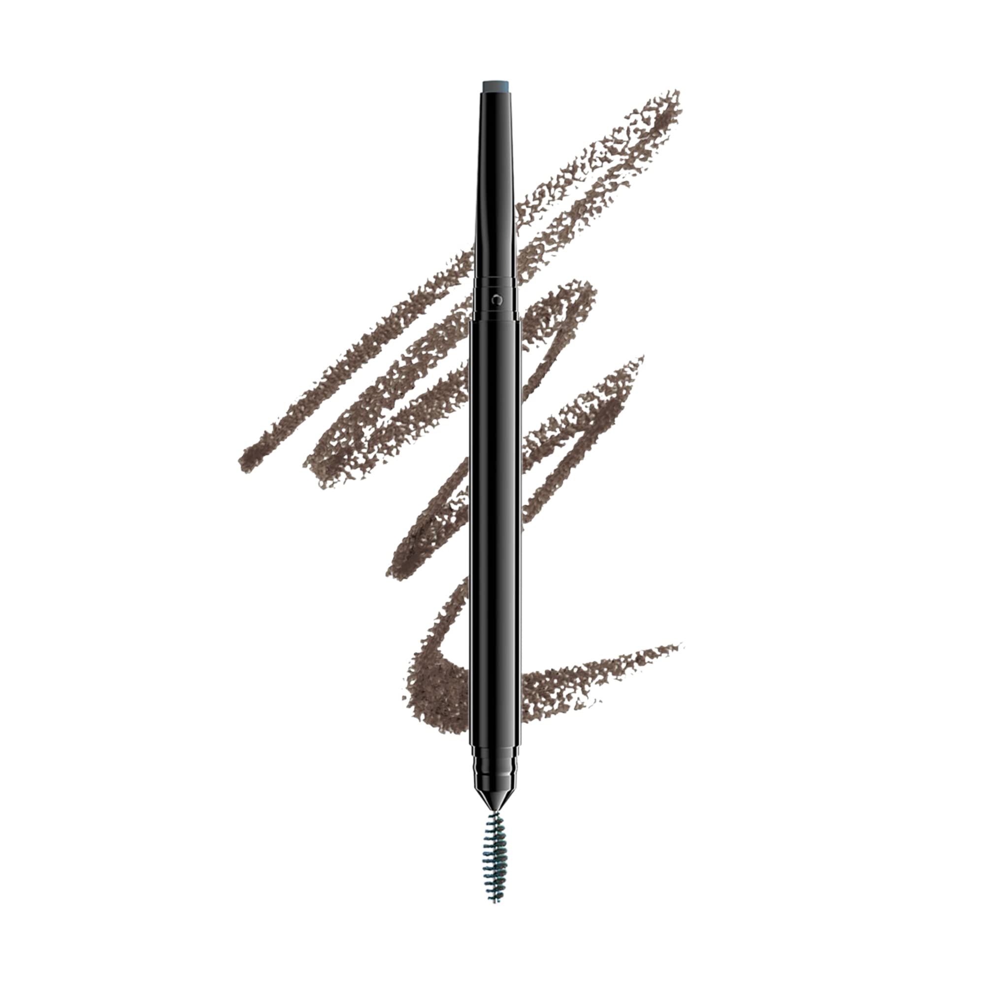 NYX Professional Makeup Precision Brow Pencil, Dual Ended with Flat Tip Pencil and Spoolie Brush, Vegan Formula, Shade: Charcoal