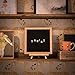 Felt Letter Board, 724 White & Gold Changeable Letters + Emojis & Symbols, 10x10 Inch | Includes Stand, Wall Mount, Clippers, Bag | Vintage Oak Wood Frame | For Home, Office, Restaurants, Cafes, Gifts