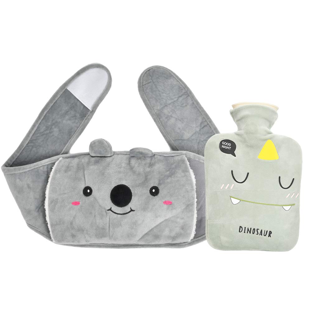 TIMESETL Hot Water Bottle, Rubber Warm Water Bag,Hot Water Pouch with Soft Plush Hand Waist Warmer Cover for Pain Relief from Arthritis,Headaches, Hot and Cold Therap Soft Fluff,Warm Gift in Winter