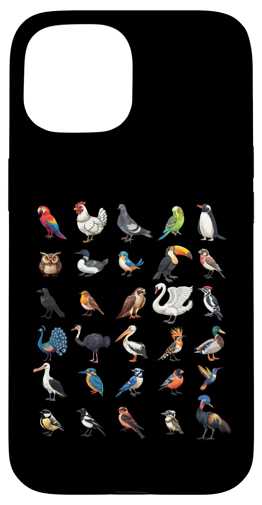 Types of Birds Educational Boys Girls Kids Case for iPhone 15