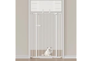 Snagle Paw 77" Extra Tall Cat Gate with Acrylic Top Panel，30-40.6" Wide Adjustable Tall Pet Gates, Pressure Mounted, No-Drill