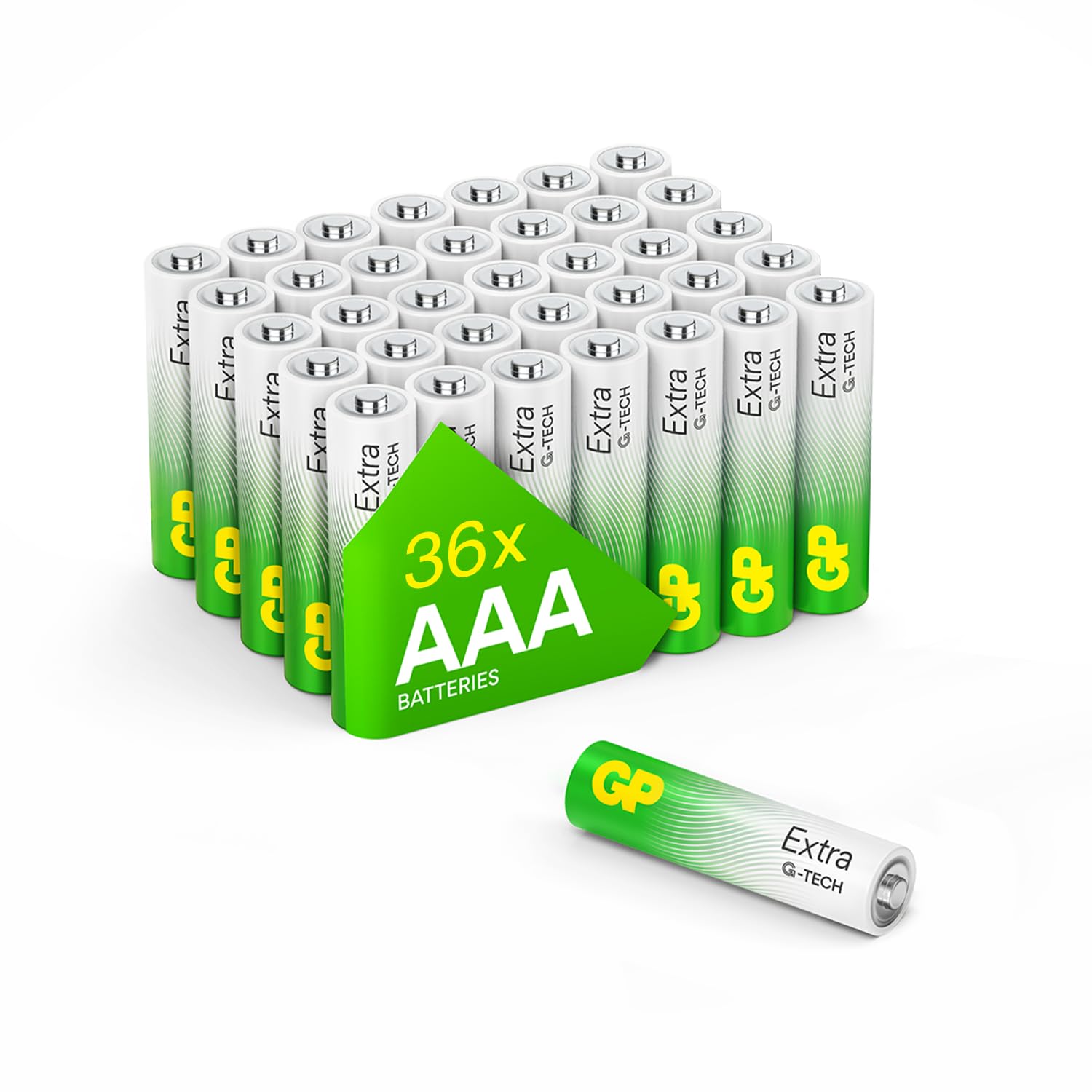 AAA Batteries 36 Extra Alkaline Triple A, Long Life for High-Performance Devices - Ideal for Radio, Camera, Alarm - Industrial Use, Anti-Leakage, 10-Year Shelf Life - 36 Pack by GP AAA Batteries