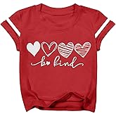 PNORATM Girls Valentines Day Shirt Toddler Boy Valentines T Shirt Kids Summer Short Sleeve Tops XOXO Love Heart Graphic Tees