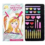 IQ Toys Makeup Artist Sketch Set with 10 Design Sketch Sheets. Create Hair Styles, Nail Designs, and Makeup Looks