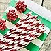 Foil Red Stripe Paper Straws - Christmas Valentine Birthday 4th of July Supply - 7.75 Inches - 100 Pack - Outside the Box Papers Brand