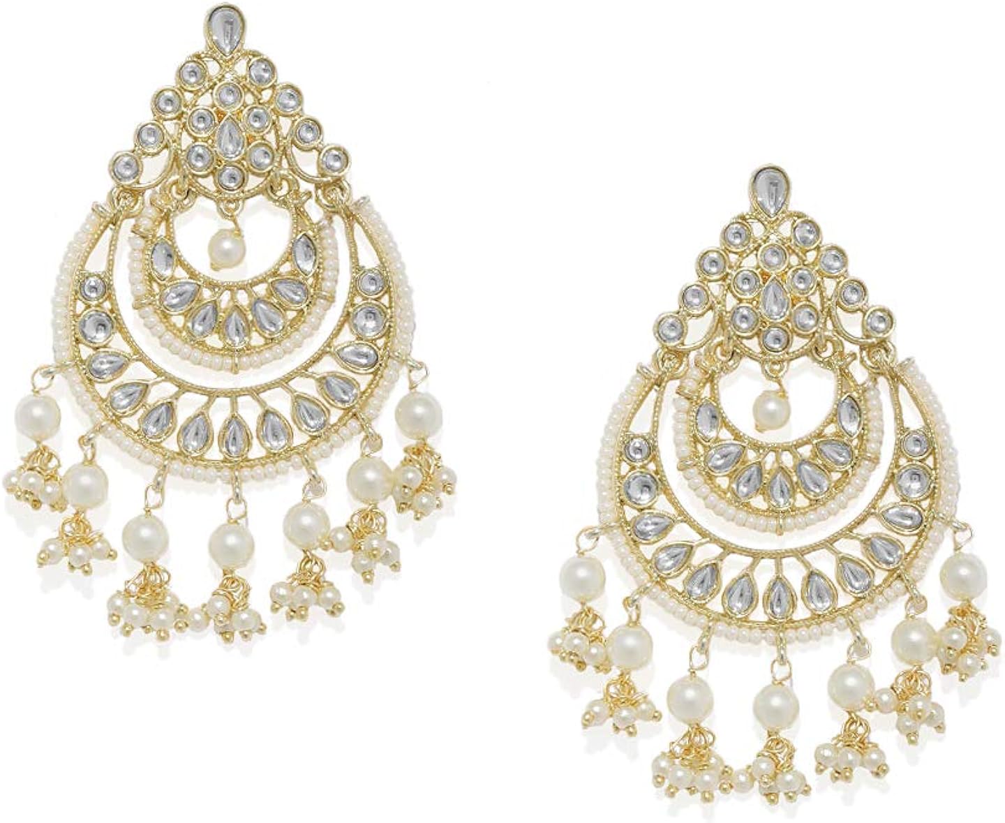 AccessHer Kundan Chandbali Earrings 