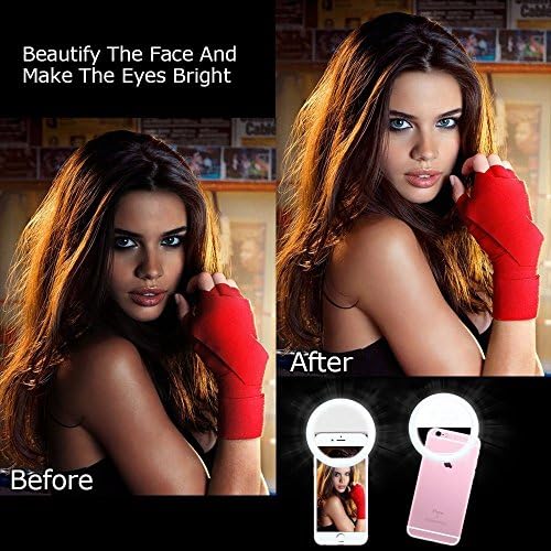 36 LED Ring Selfie Light, ACLOOK 3-Level Brightness 36 LED Selfie Light Ring for iPhone Samsung Galaxy Sony, Motorola and Smartphones (White)