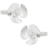 Cuff-Daddy Propeller Silver Cufflinks with Presentation Box