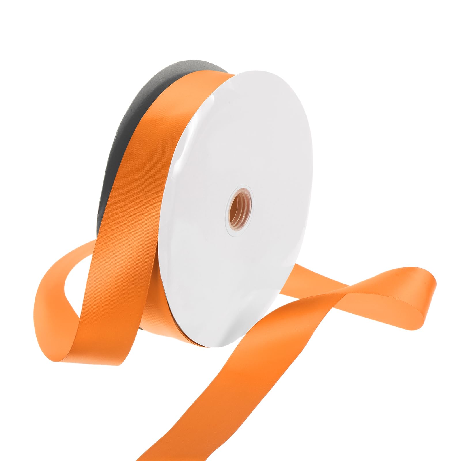 Rebower 38mm Satin Ribbon 91m Thick Double Face Grosgrain Silk Ribbon, [for Gift Wrapping, Hair Bows, Wedding, Cake, Flower] - 100 Yard/300ft/ Orange