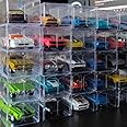 50 PCS 1/64 Scale Model Car Display Case Transparent Toy Car Display Boxes Square Clear PVC Plastic Boxes 1/64 Protector Clear Cases for Hot Wheels and Matchbox Collectors