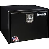 Buyers Products 1702300 Black Steel Underbody Truck Tool Box, 18x18x24 Inch | Truck Bed &amp; Underbelly RV Storage Box, Locking T-Latch, Weather-Resistant, Heavy-Duty Flatbed Job Box, Made in USA