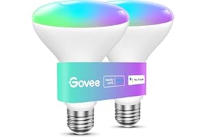 Govee Smart Light Bulbs, 1200 Lumens Dimmable BR30 Bulbs, RGBWW Color Changing Light Bulbs, WiFi & Bluetooth LED Bulbs, 16 Mi