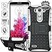 ElBolt LG G3 Vigor / G3 Mini / G3 Beat/ G3s D725 D722 Case - 3 in 1 Bundle Armor Grenade Stand Hard Gel Case - White with Free Ultra-Sensitive Stylus Pen and Premium Screen Protector by ElBolt TM