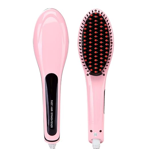 PRITECH Straightening Irons Comb With LCD Display Electric Straight Hair Straightener Iron Brush
