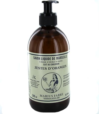 Marius Fabre Savon De Marseille Liquid Soap Orange Zest 500ml Vegetable Oil