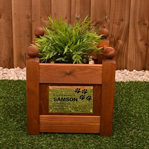 Signs & Numbers Pet Memorial Planter with Personalised Brass Plaque