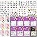 Nail Art Supplies Kit 15pc Gel Nail Brushes Tools 5pc Nail Dotting Pen, 2 Boxes Nail Rhinestones Decorations Accessories,10pc Nail Striping Tape Line, 5pc Manicure Nail Files