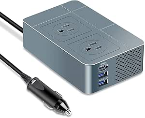 Pure Sine Wave Inverter by KOOSLA, 300W Power Inverter [𝟲𝟬𝗪 𝗣𝗗 𝗨𝗦𝗕-𝗖] for Car DC 12V to AC 110V Car Plug Adapter Outlet