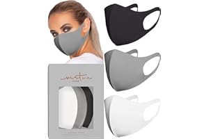 VIRTUE CODE Grayscale Cloth Face Mask for Adults Pack. 3 Loungewear Masks Washable Fabric – Face Mask Reusable