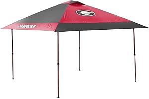 Logo Brands NCAA 12x12 Solo Up Canopy - 144 Square Feet of Shade – One-Person Easy Setup, UV-50 Protection, Rolling Storage Bag – Perfect Tent for Tailgates and Outdoor Events