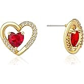 925 Sterling Silver post Hollow Crystal Heart Stud Earrings for Women Hypoallergenic 14K Gold Plated Gifts for Women