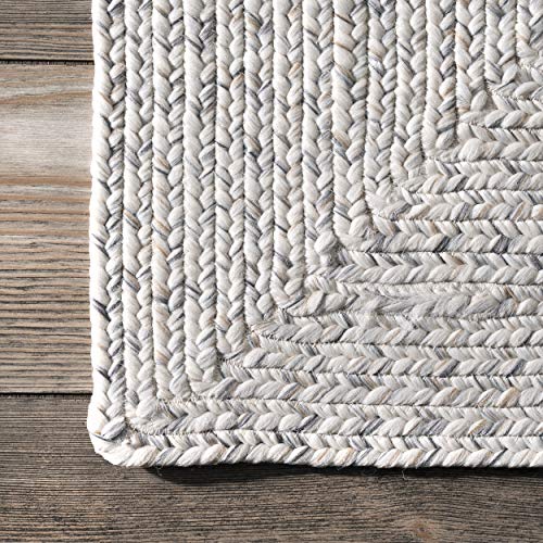 nuLOOM Wynn Braided Indoor/Outdoor Area Rug, 9' x 12' Oval, Ivory