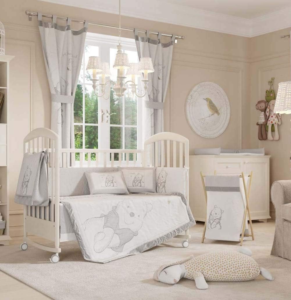 Disney Gray Winnie The Pooh Crib 3PC Bedding Collection