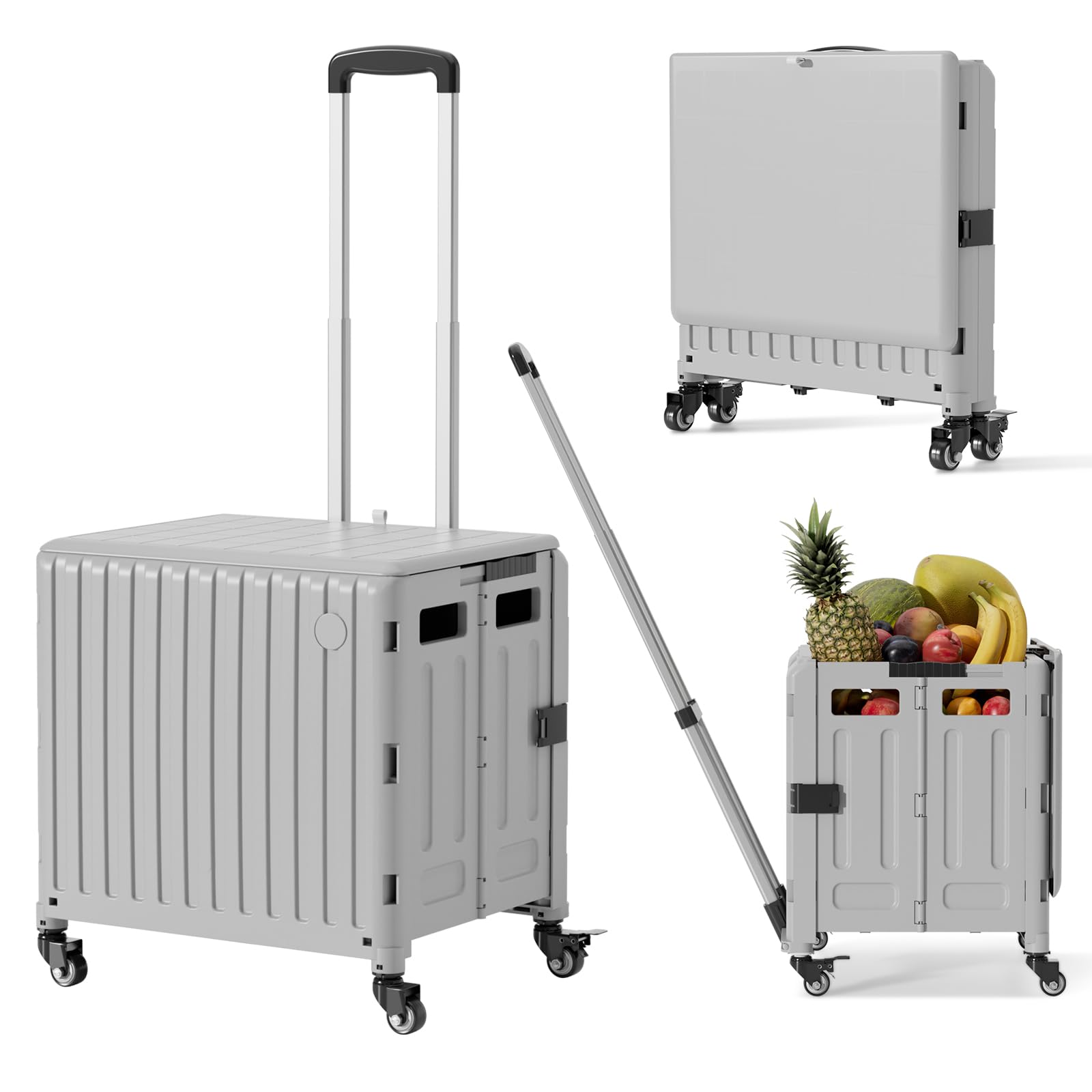 Photo 1 of Collapsible Teacher Cart on Wheels:65L Storage Organizer for School&Office Supplies Foldable Utility Cart for Rolling Cart with Wheels,Storage Organizer for Home,Easter Gifts & Shopping