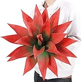 Velener Fall Fake Agave Artificial Plant Outdoor, Red Fake Succulents Plant for Room Decor and Autumn, Unpotted Faux Plants for Outdoor/Indoor Fall Decor, Red, 22 inches, Set of 1
